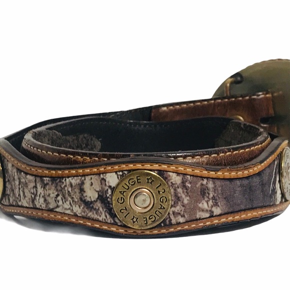 Nocona Mossy Oak Breakup Leather Horse Buckle - Picture 2 of 6